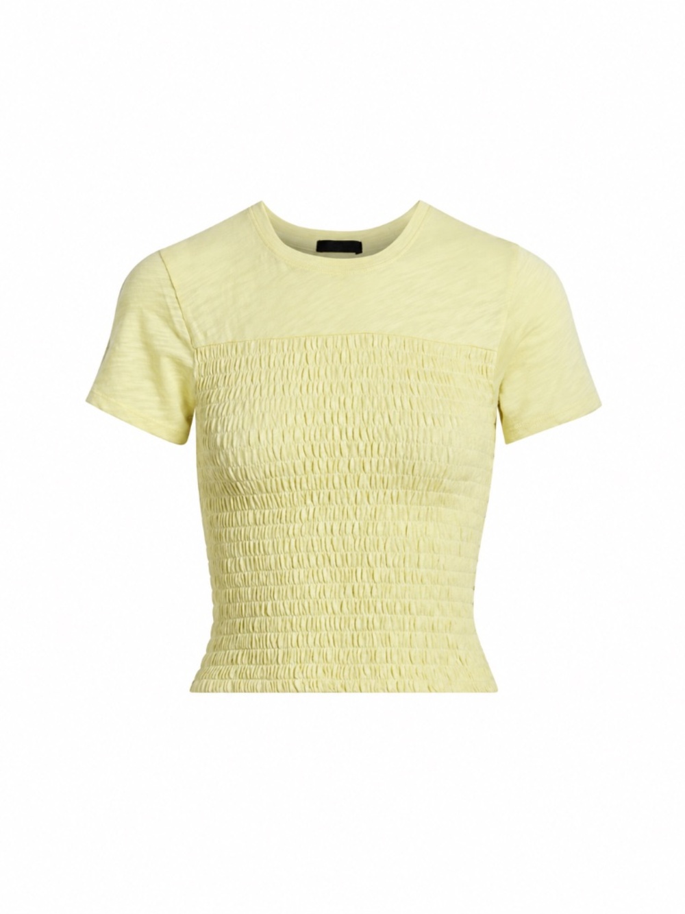 ATM Anthony Thomas Melillo Slub Jersey Smocked Crop Top